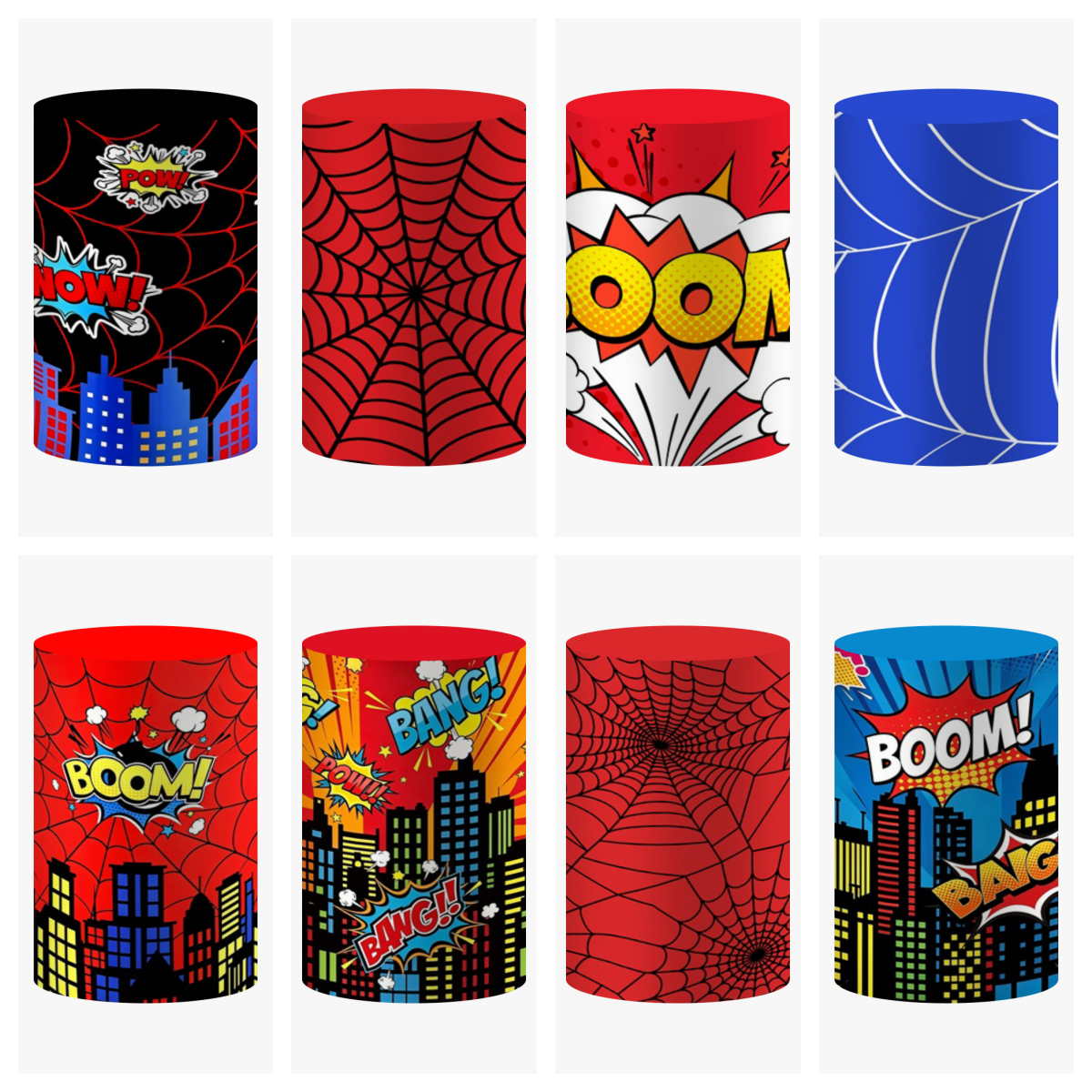 Dessert Table Backdrop - Comic Superhero Cylinder Cover Backdrop Birthday