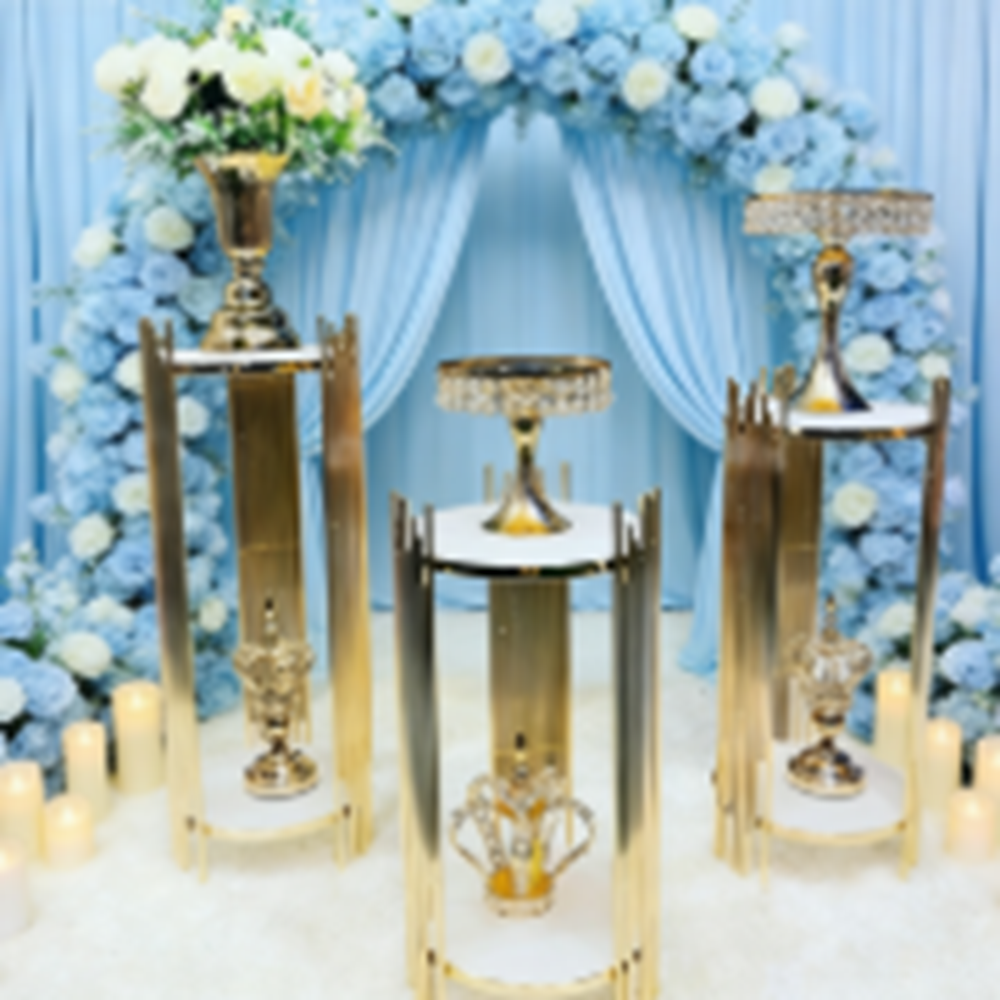 decoration gold metal walkway  - Dessert Table Backdrop avis et prix