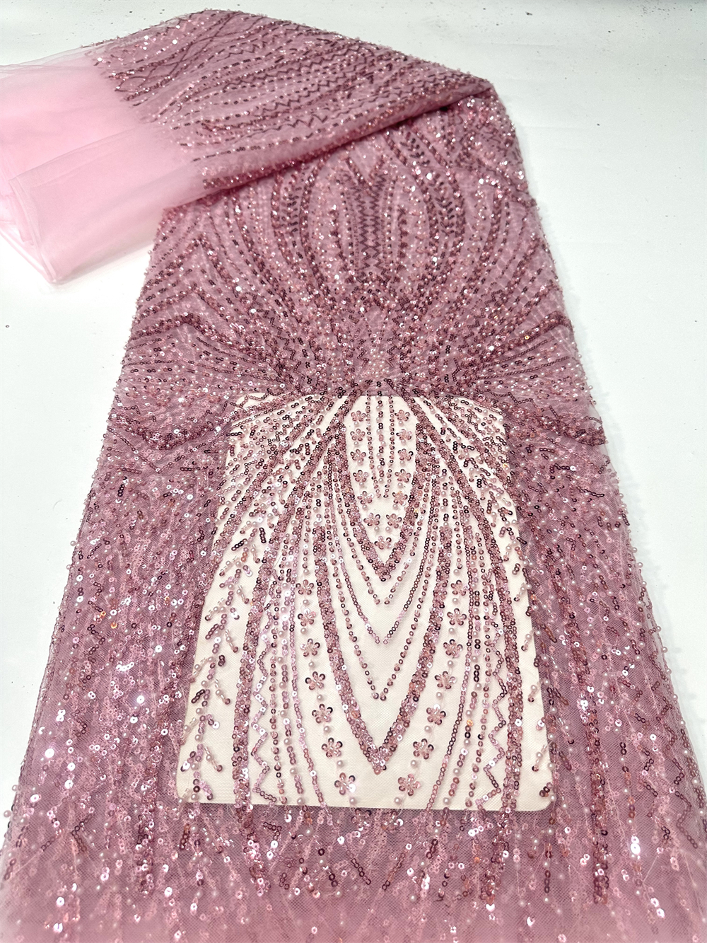 African Sequins Beaded Lace Fa - Glitter Tablecloth avis et prix