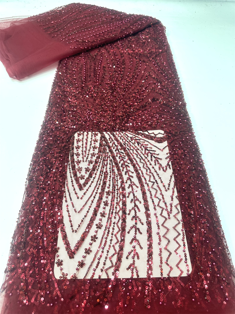 African Sequins Beaded Lace Fa - Glitter Tablecloth avis et prix