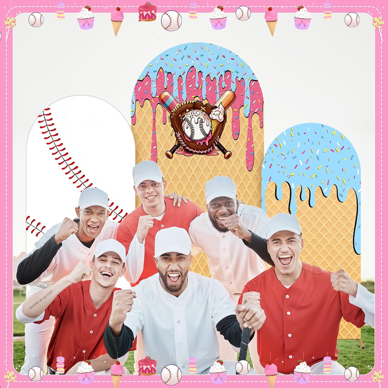 Baseball Ice Cream Drip Arch B - Dessert Table Backdrop avis et prix