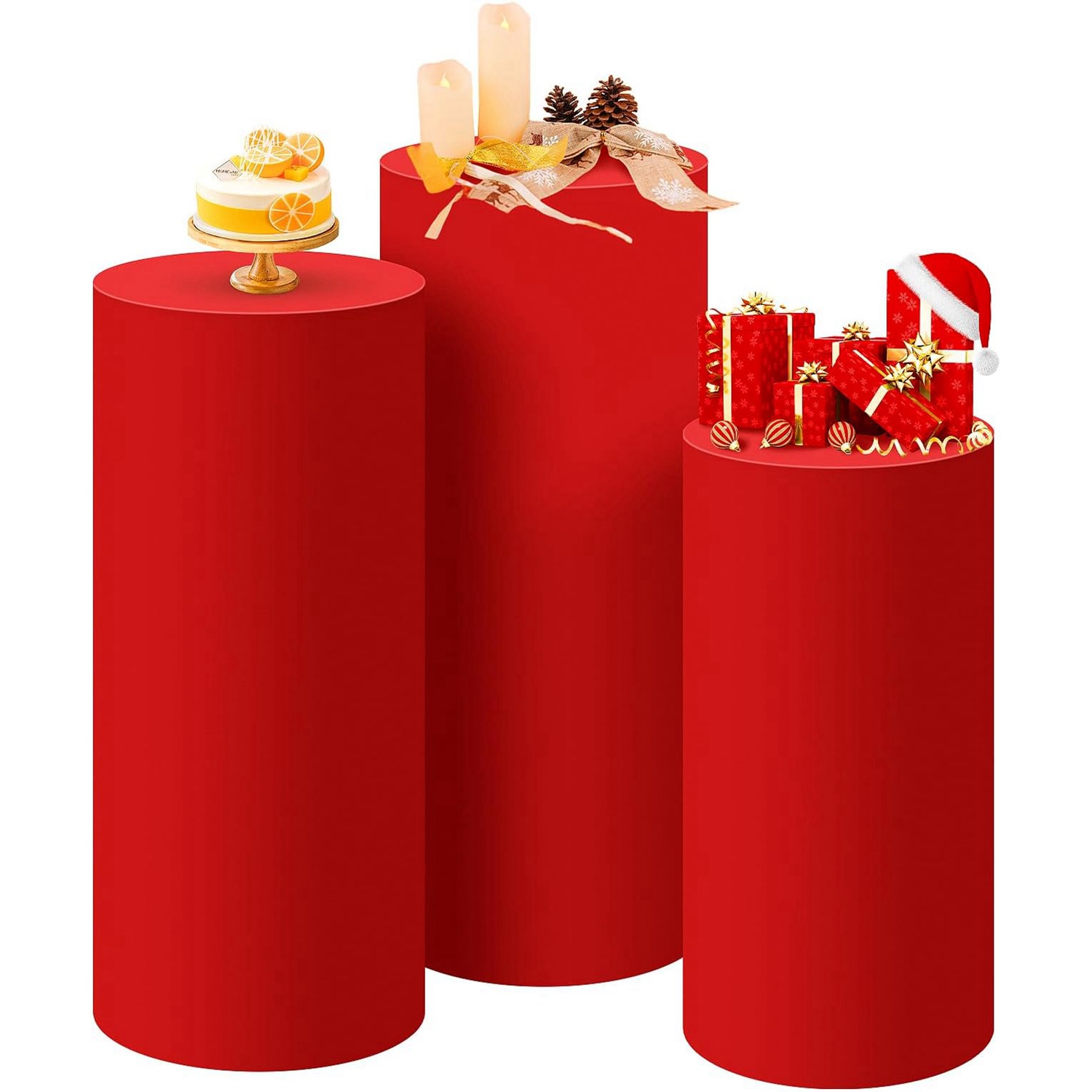 Yeele Red Cylinder Stand Cover - Dessert Table Backdrop avis et prix