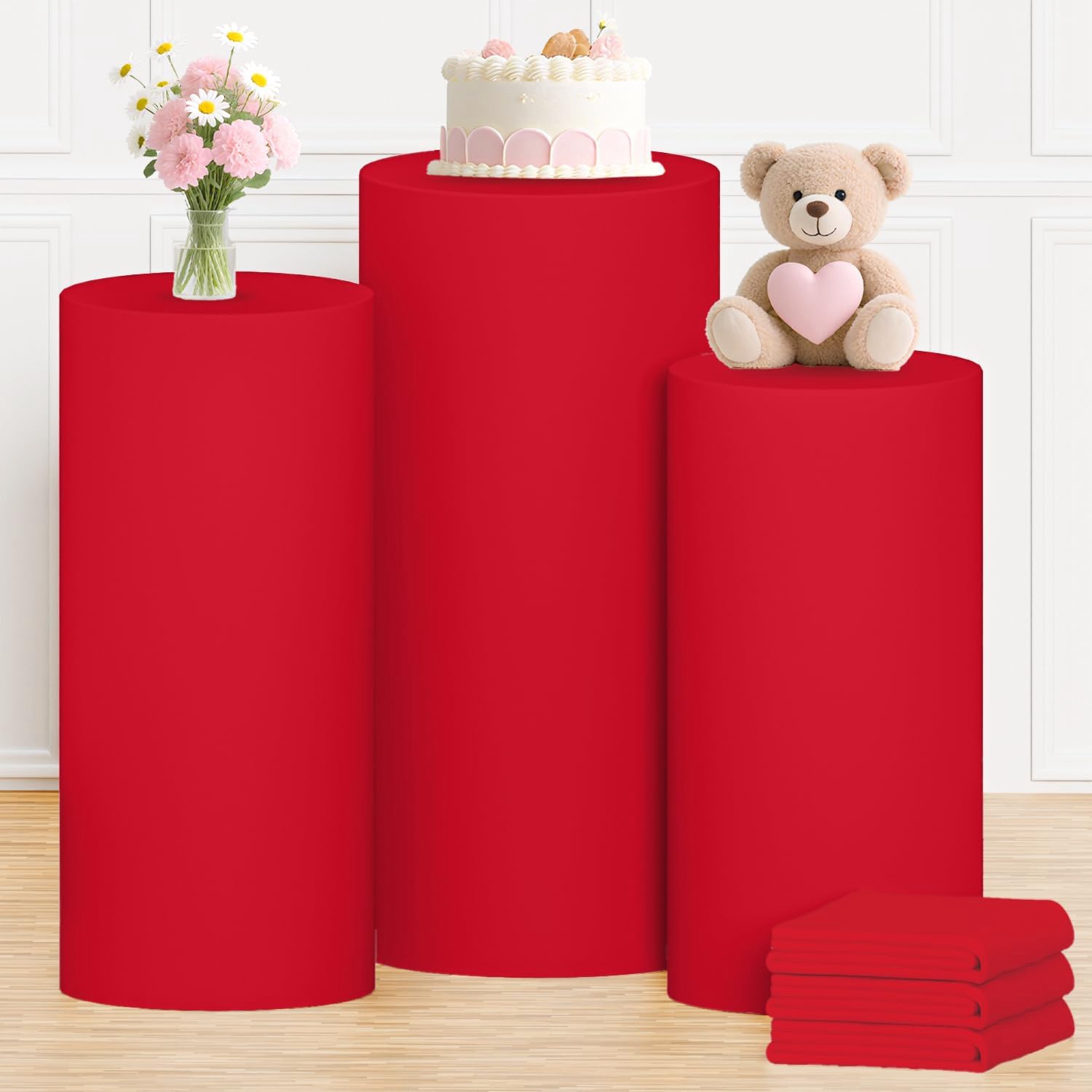 Yeele Red Cylinder Stand Cover - Dessert Table Backdrop avis et prix