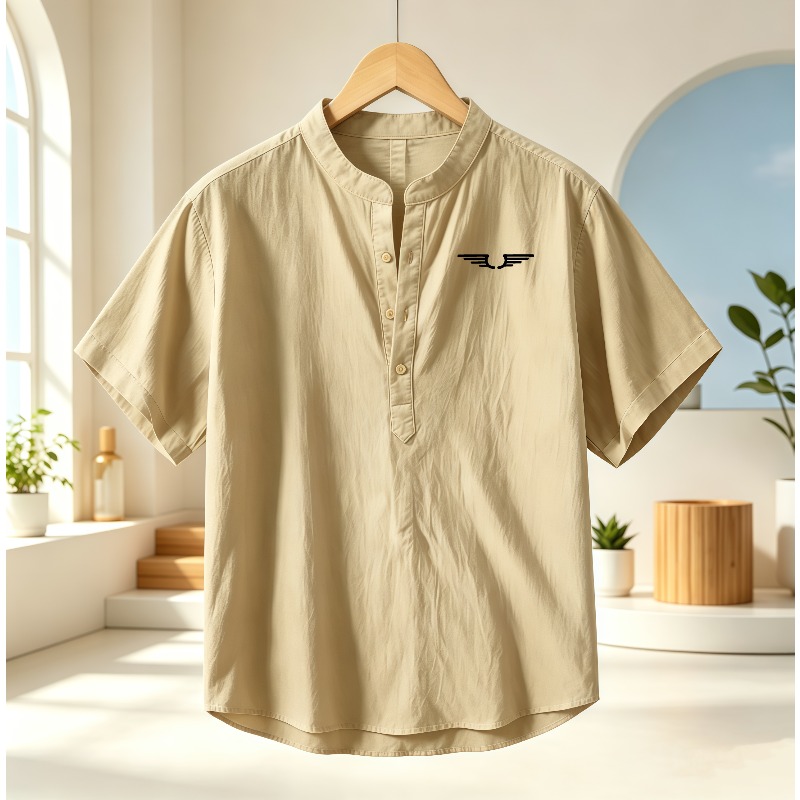 Men's cotton and linen Henley  - Event Support avis et prix