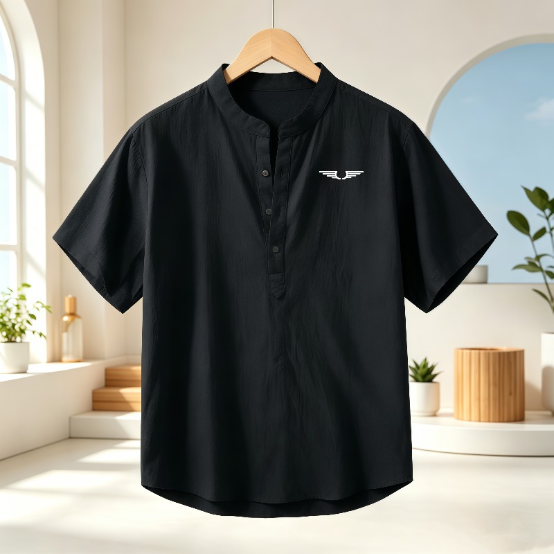 Men's cotton and linen Henley  - Event Support avis et prix