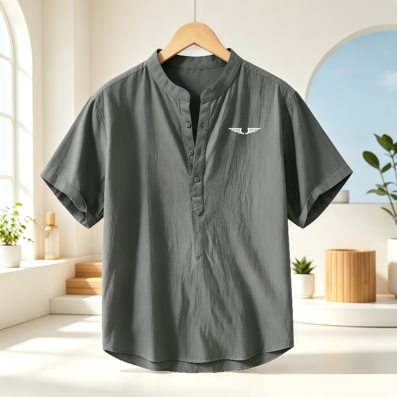 Men's cotton and linen Henley  - Event Support avis et prix
