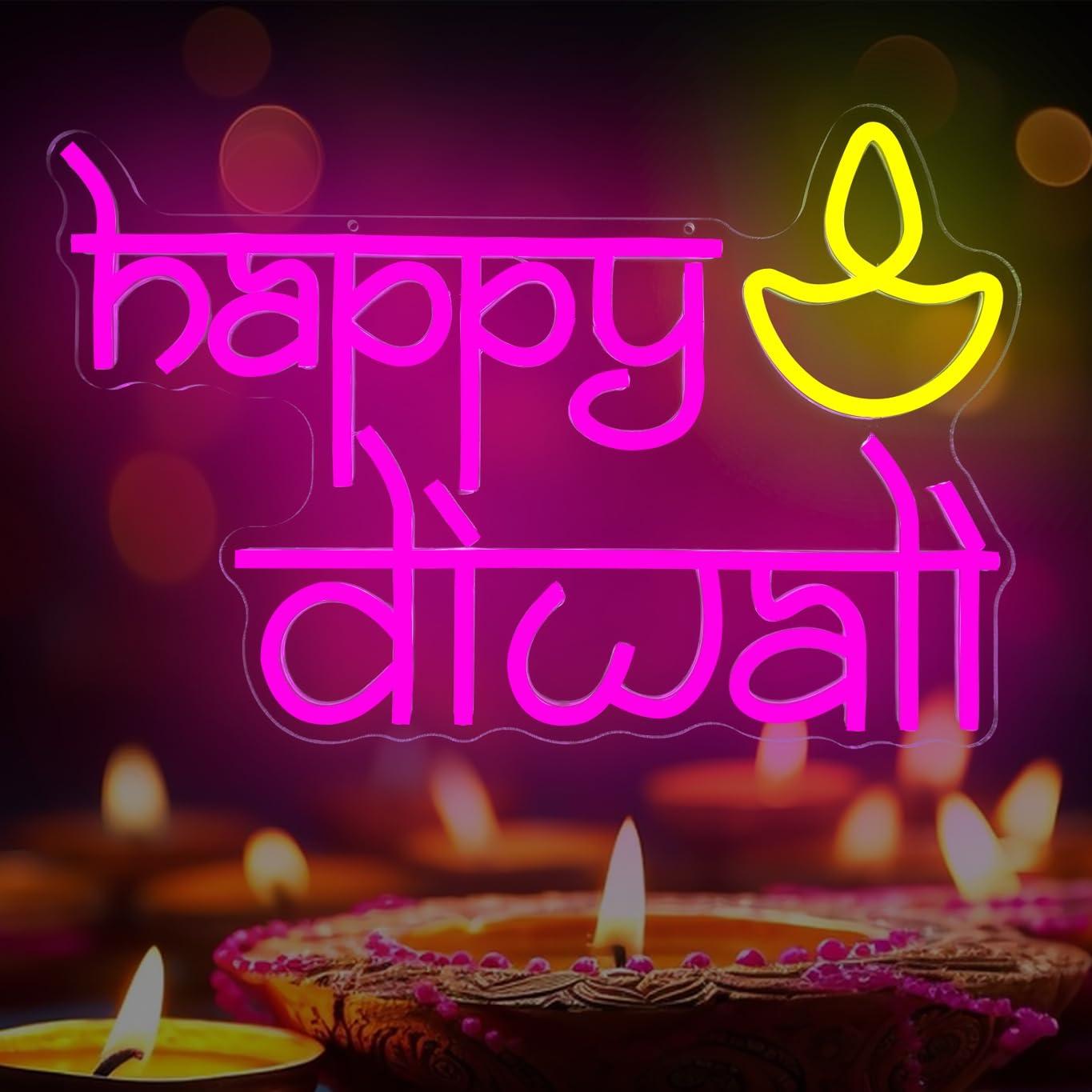 Happy Diwali Neon Sign USB Pow - Neon Sign Party avis et prix