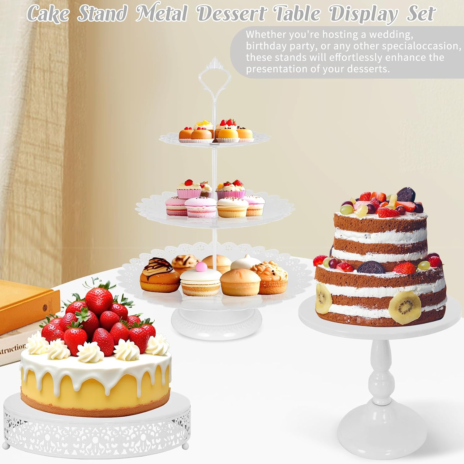 Black Metal Dessert Table Disp - Cupcake Stand Tier avis et prix