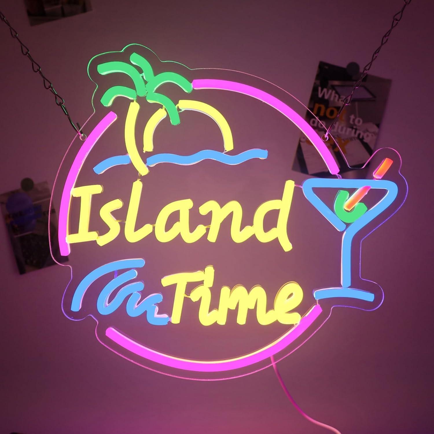 Island Time Neon Sign LED Ligh - Neon Sign Party avis et prix