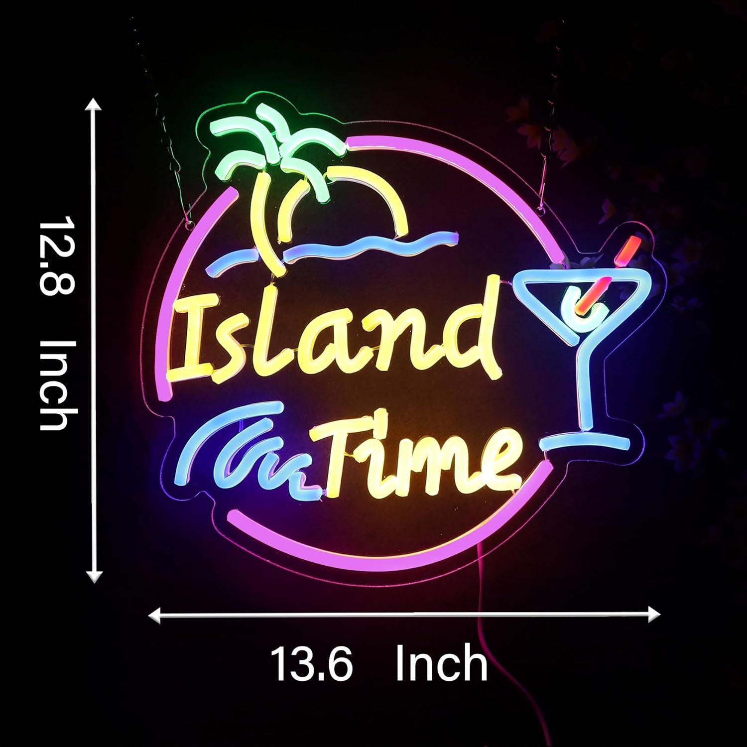 Island Time Neon Sign LED Ligh - Neon Sign Party avis et prix