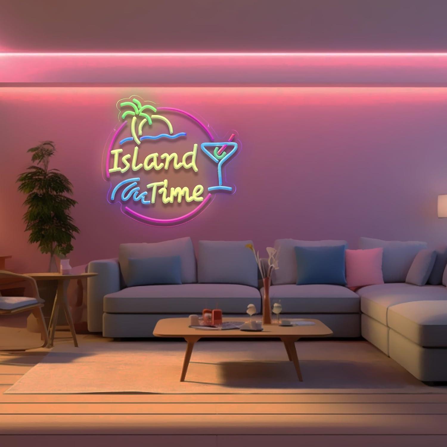 Island Time Neon Sign LED Ligh - Neon Sign Party avis et prix
