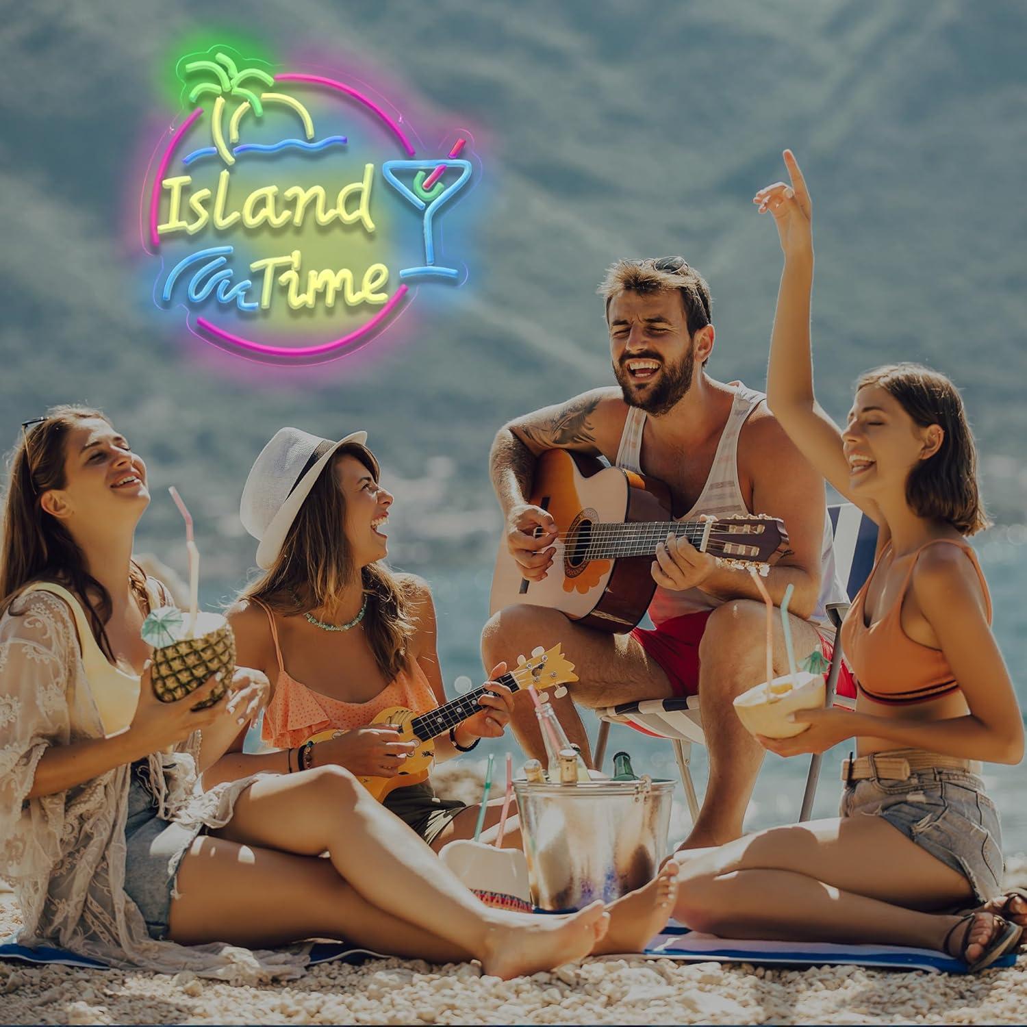 Island Time Neon Sign LED Ligh - Neon Sign Party avis et prix