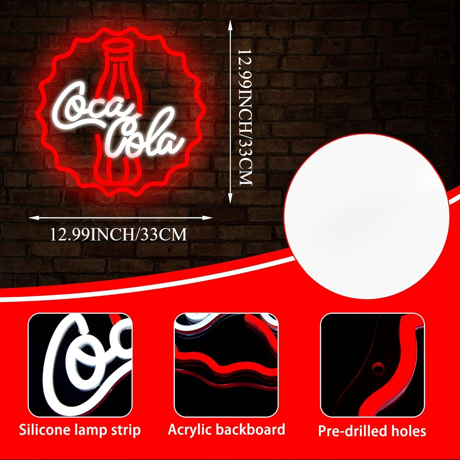 Cola Neon Sign Art Wall Light  - Neon Sign Party avis et prix