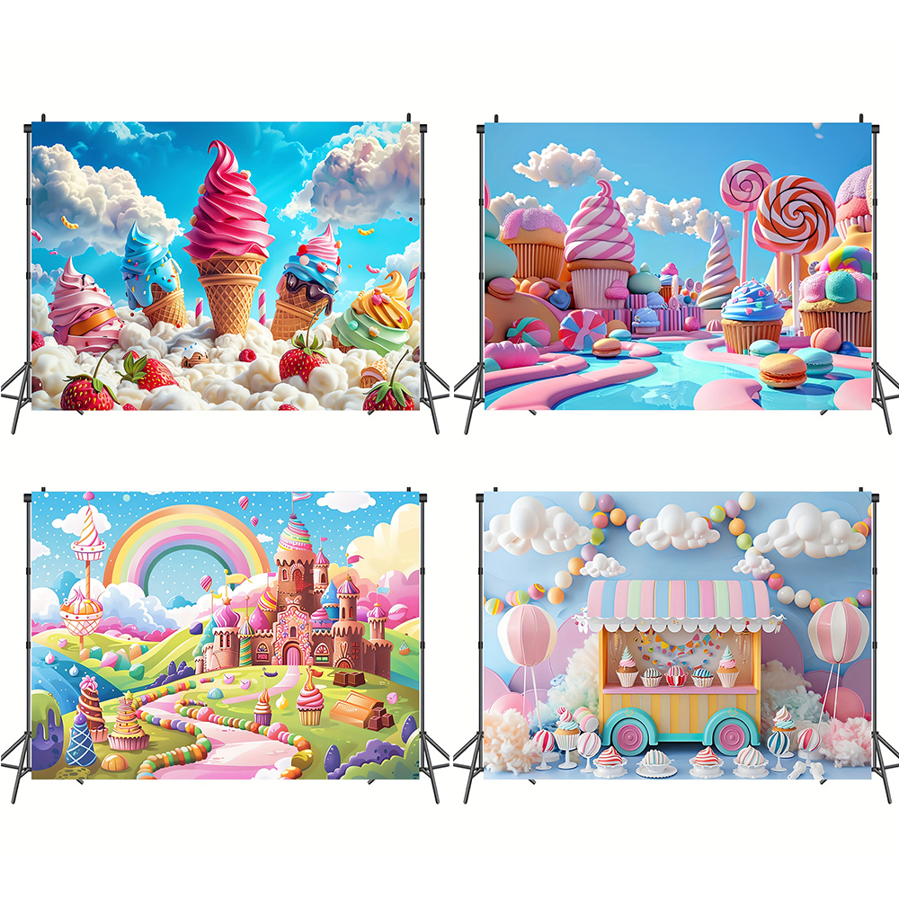 Sweet Ice Cream Theme Backdrop - Dessert Table Backdrop avis et prix