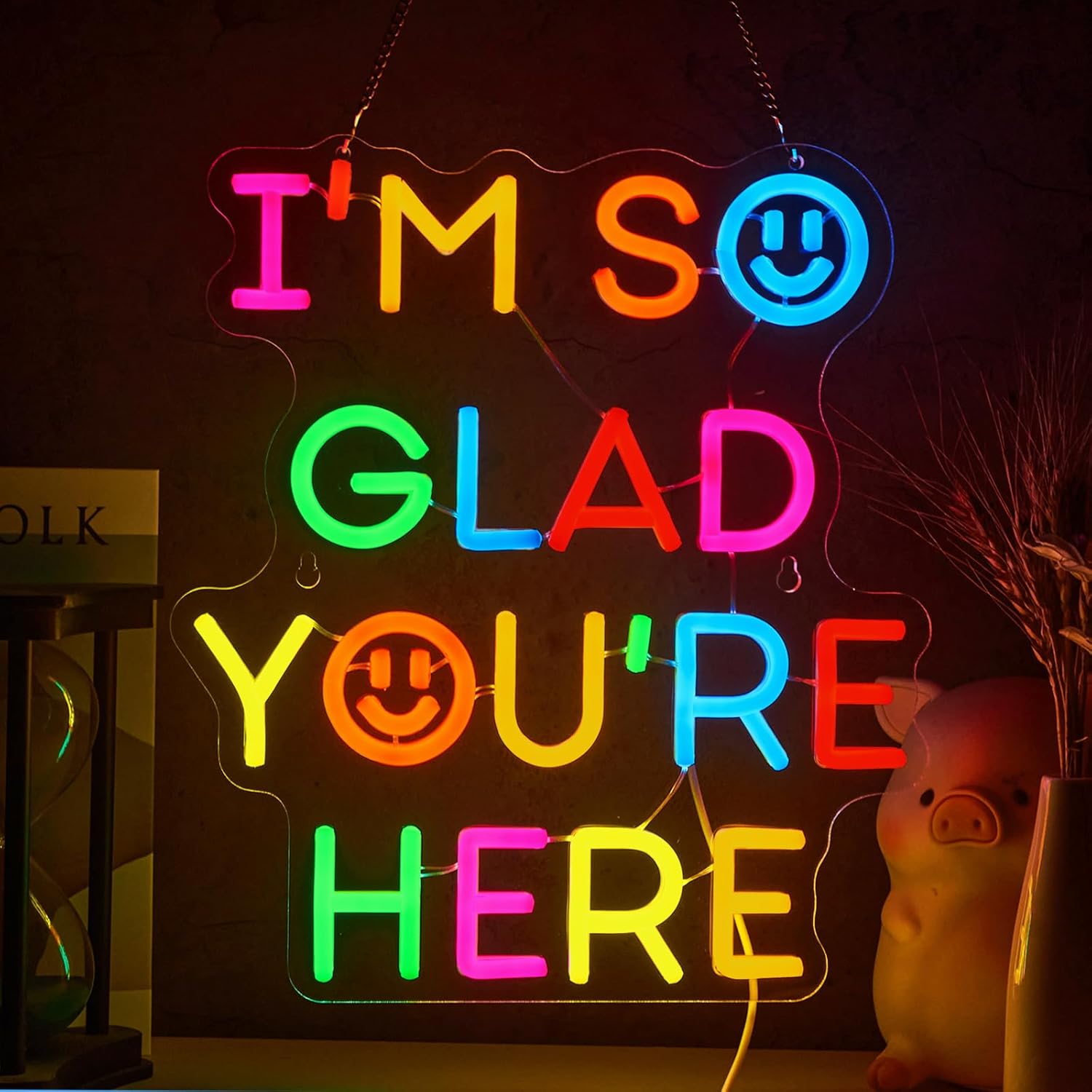  I'm So Glad You‘re Here Neon - Neon Sign Party avis et prix