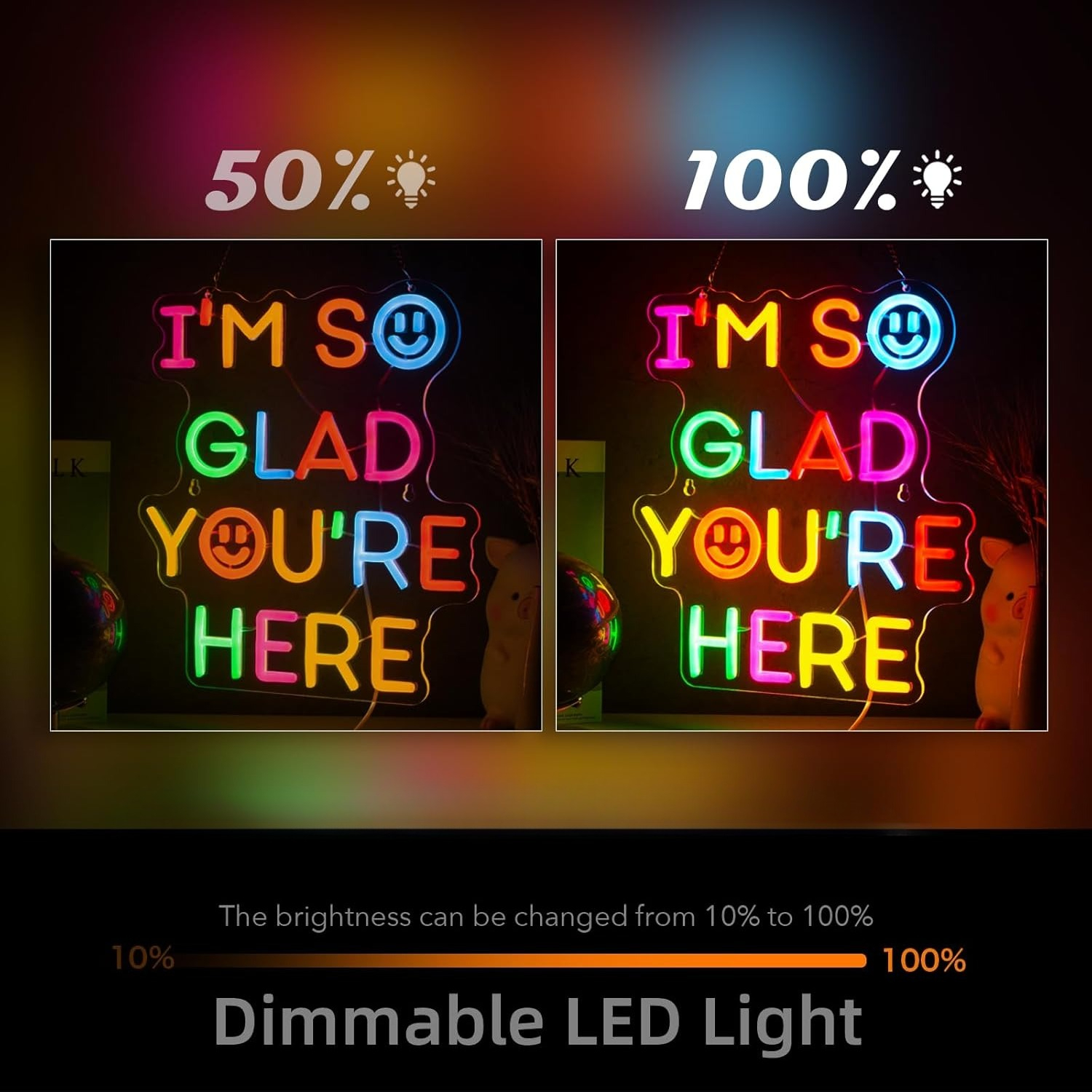  I'm So Glad You‘re Here Neon - Neon Sign Party avis et prix