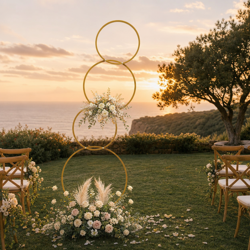 4-Tier Gold Wedding Arch Stand - Photo Booth Frame avis et prix