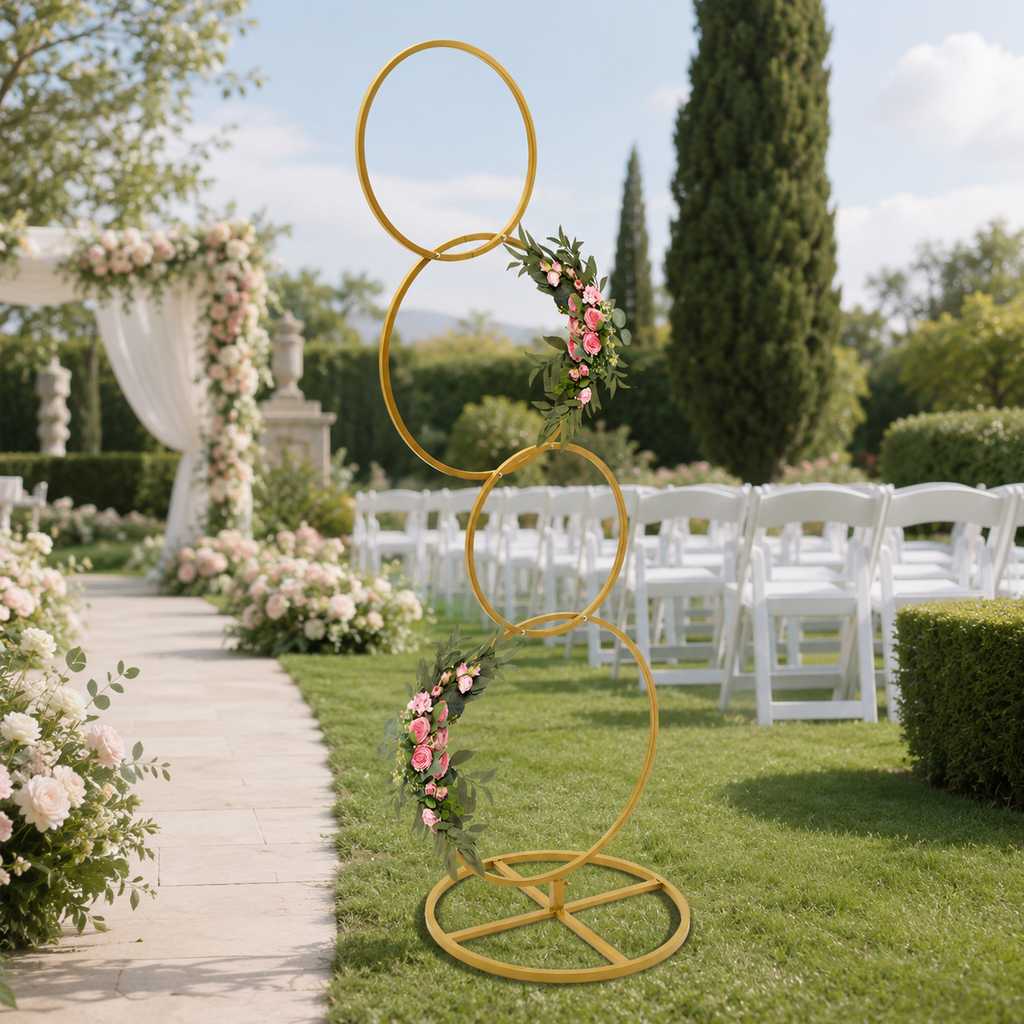 4-Tier Gold Wedding Arch Stand - Photo Booth Frame avis et prix