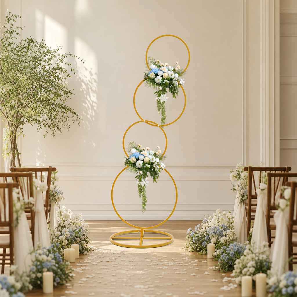4-Tier Gold Wedding Arch Stand - Photo Booth Frame avis et prix