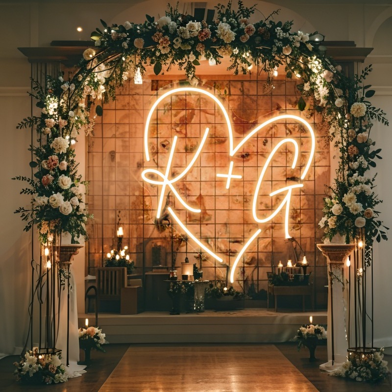 Custom Initials Heart LED Neon - Eve Party avis et prix