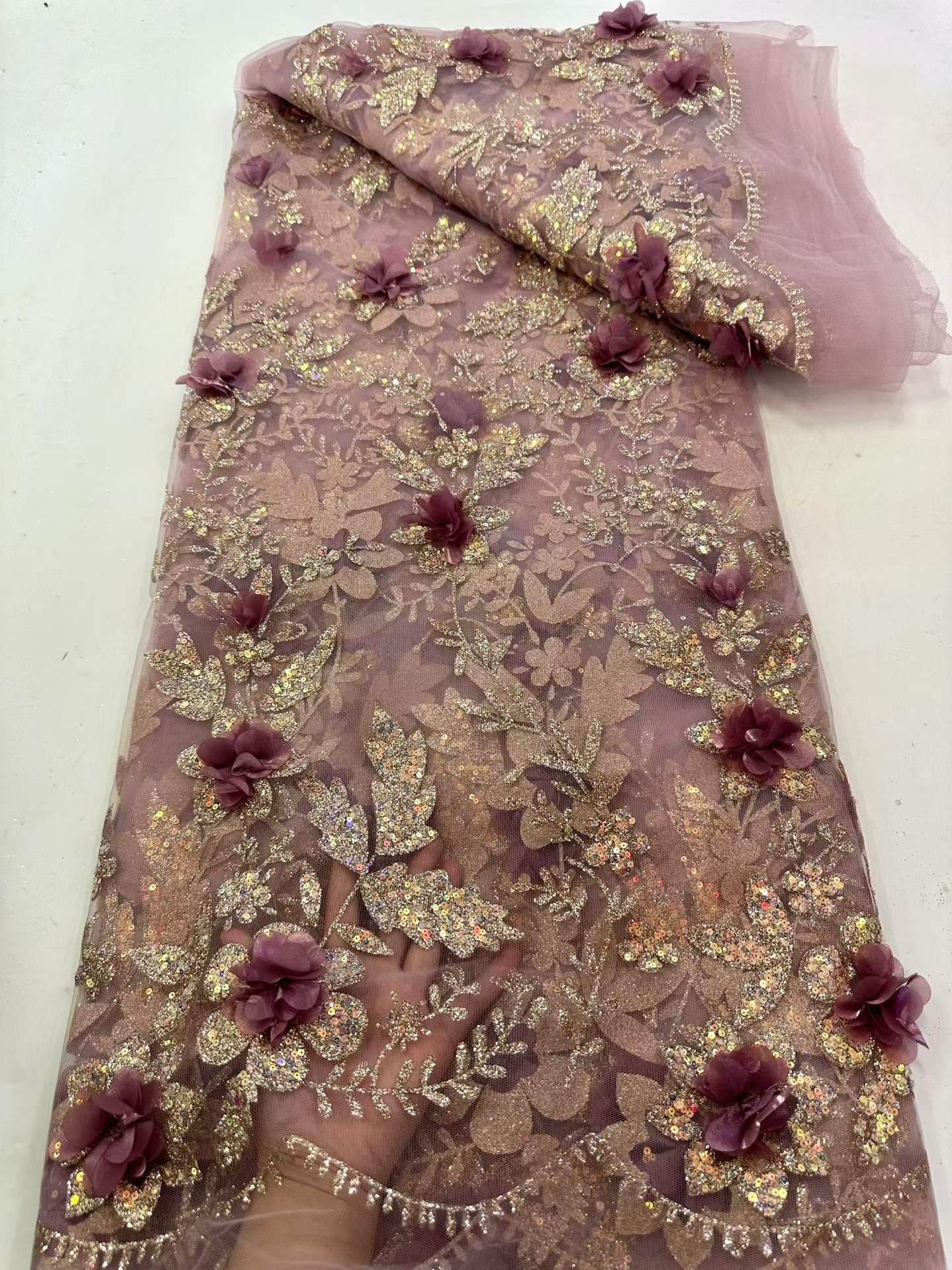 African Lace Fabric Embroidere - Glitter Tablecloth avis et prix