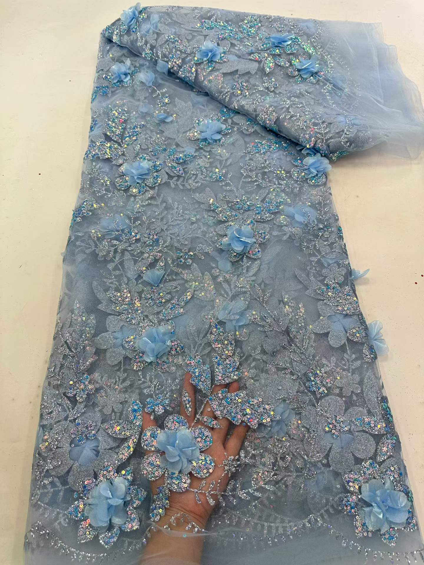 African Lace Fabric Embroidere - Glitter Tablecloth avis et prix