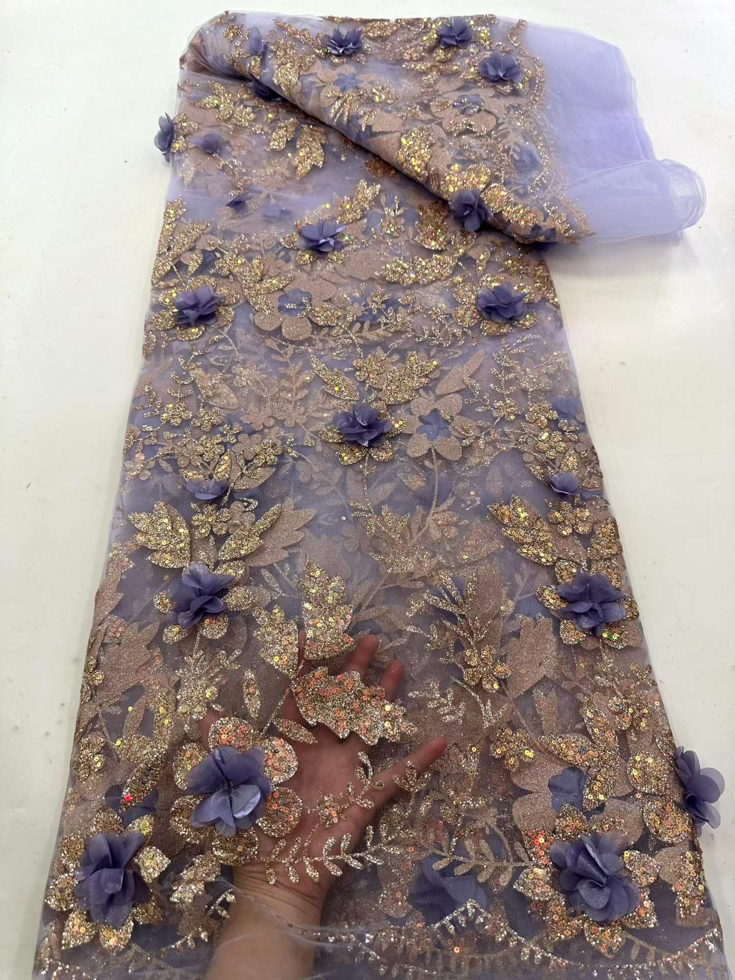 African Lace Fabric Embroidere - Glitter Tablecloth avis et prix