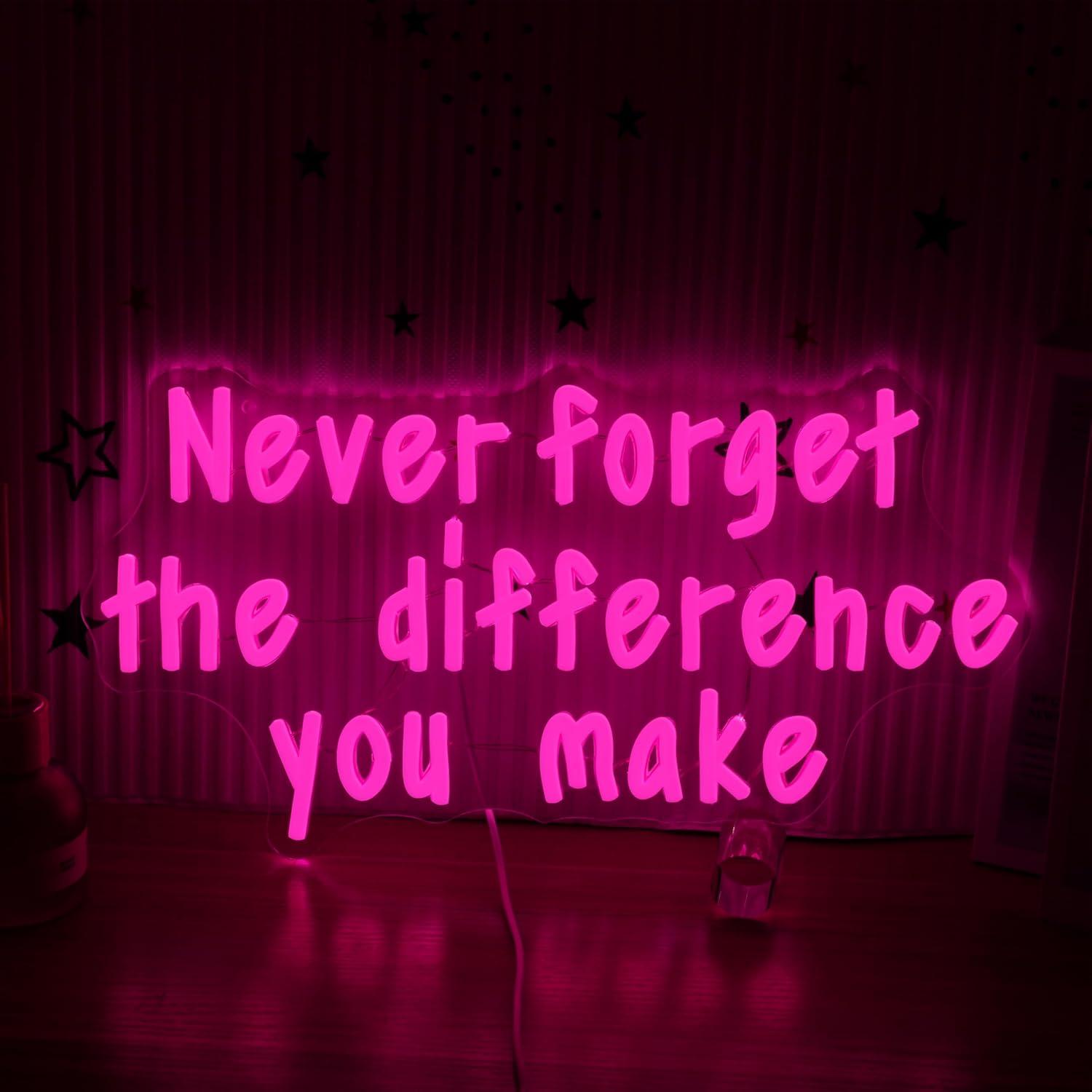 Never Forget The Difference Yo - Neon Sign Party avis et prix