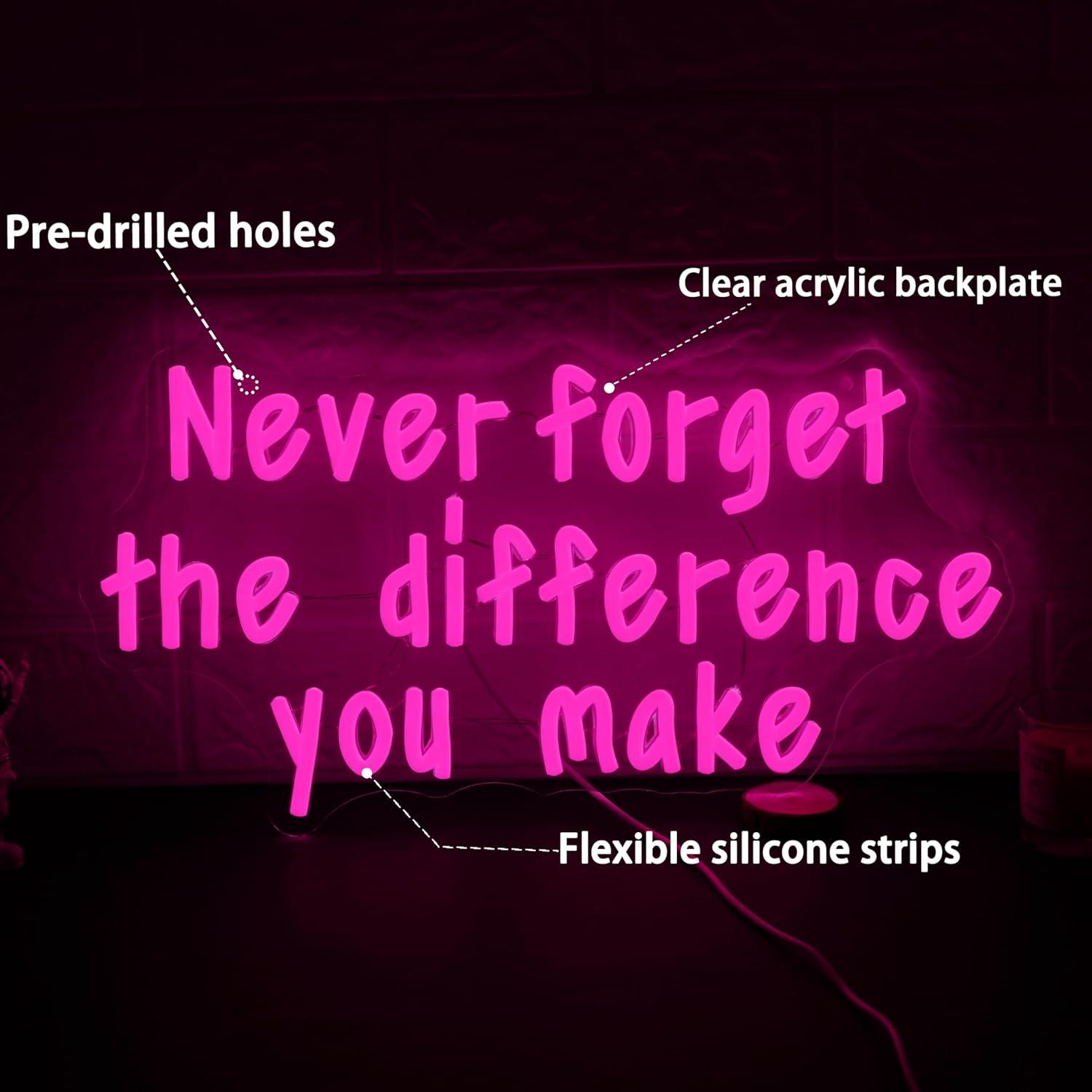 Never Forget The Difference Yo - Neon Sign Party avis et prix