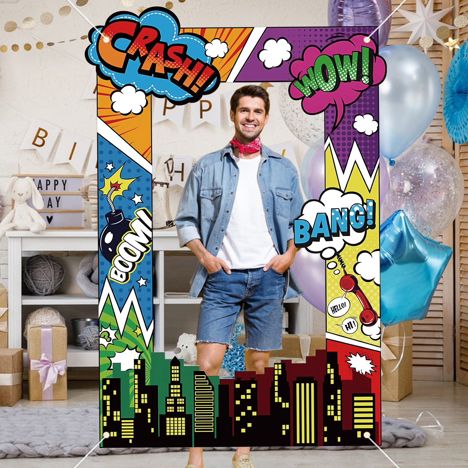Super Hero Photo Prop Hero Bir - Photo Booth Frame avis et prix