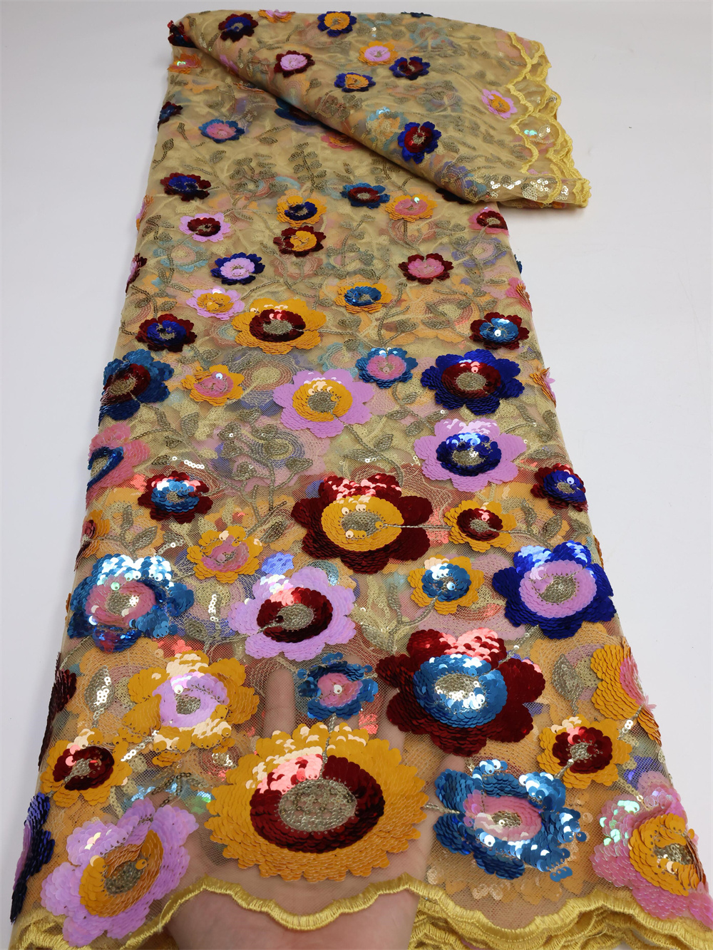 Mesh African Lace Fabric 2025  - Glitter Tablecloth avis et prix