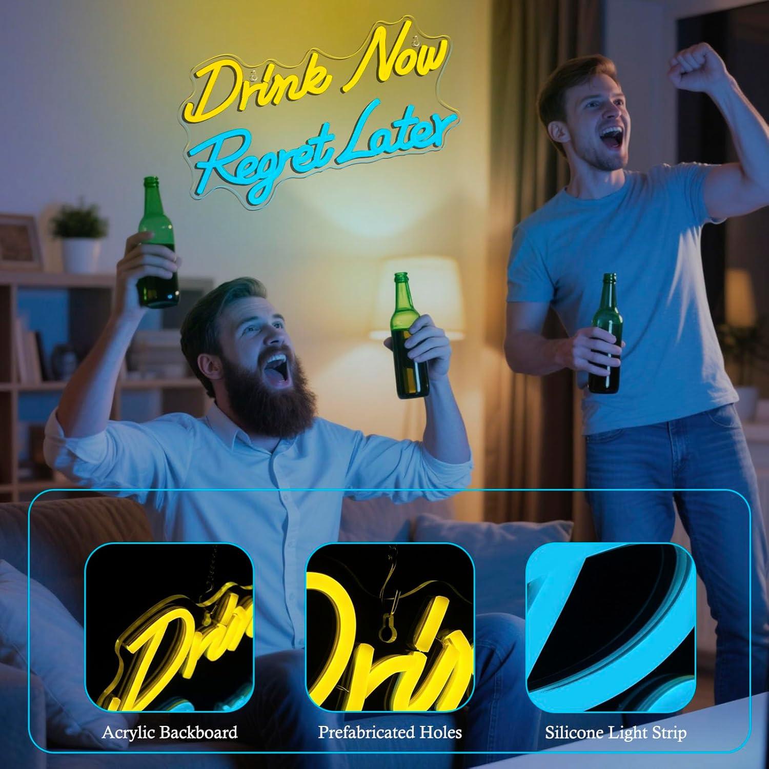 Beer Neon Sign Drink Now Regre - Neon Sign Party avis et prix