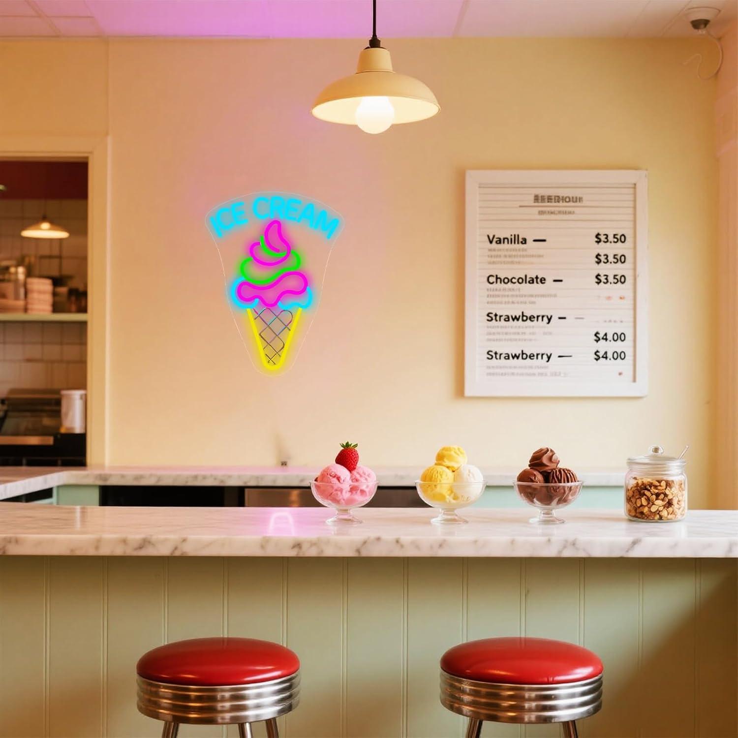 Ice Cream Neon Sign Dimmable D - Neon Sign Party avis et prix
