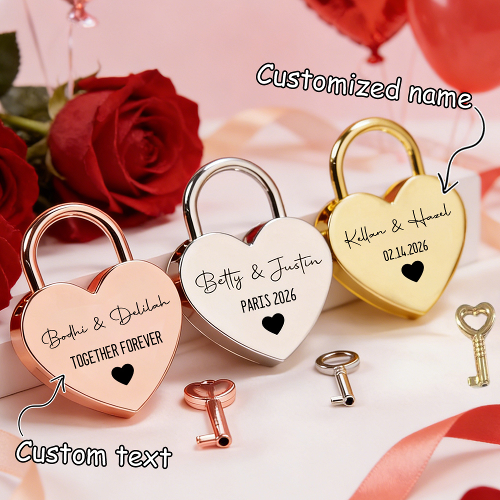 Custom Name Heart-Shaped Padlo - Eve Party avis et prix