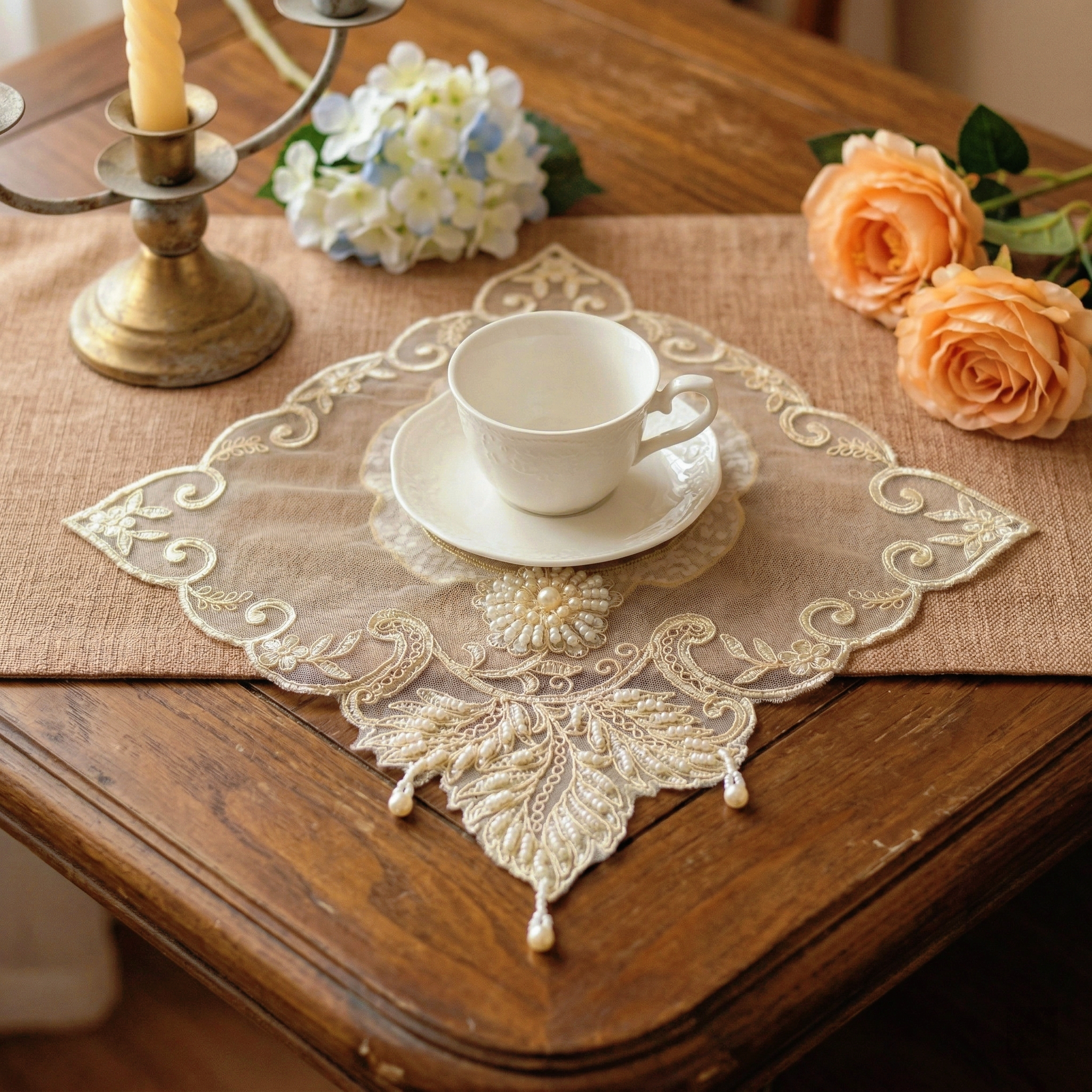 2pcs Leaf Shape Placemats Set  - Glitter Tablecloth avis et prix