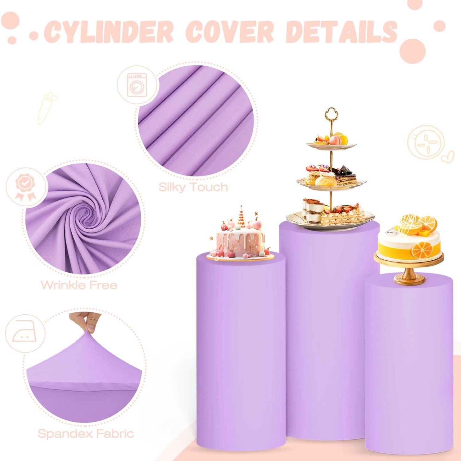 Yeele Purple Cylinder Stand Co - Dessert Table Backdrop avis et prix