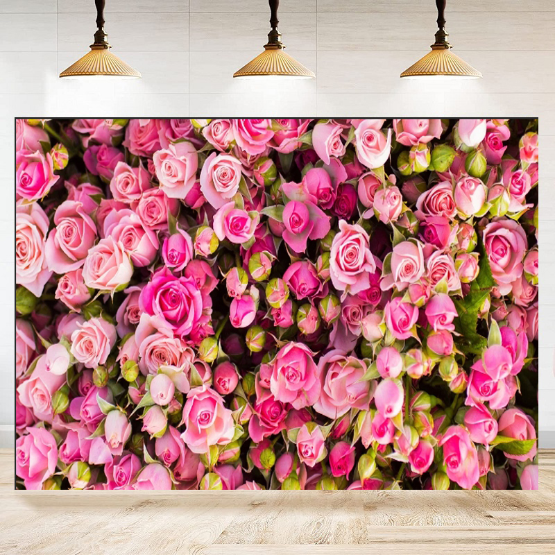 Pink Red Rose Flowers Theme Ph - Dessert Table Backdrop avis et prix