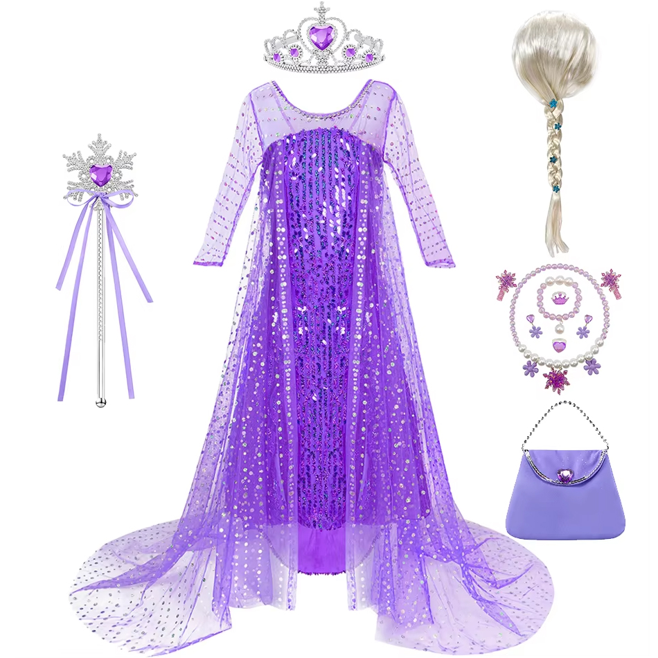 Elsa Purple Halloween Dress Gi - Glitter Tablecloth avis et prix