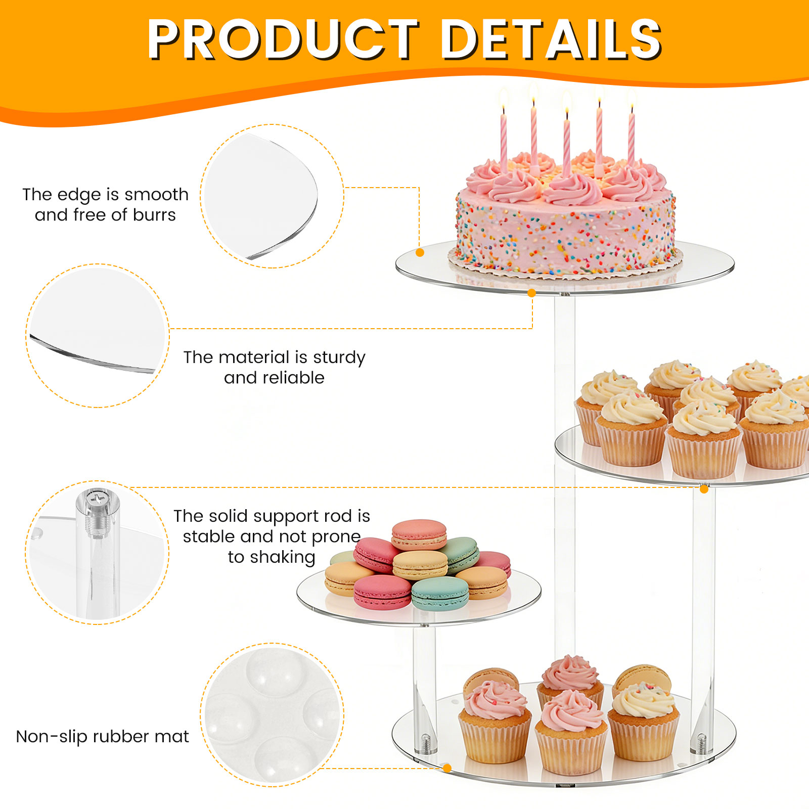 4 Tier Cake Stand Acrylic Tran - Cupcake Stand Tier avis et prix