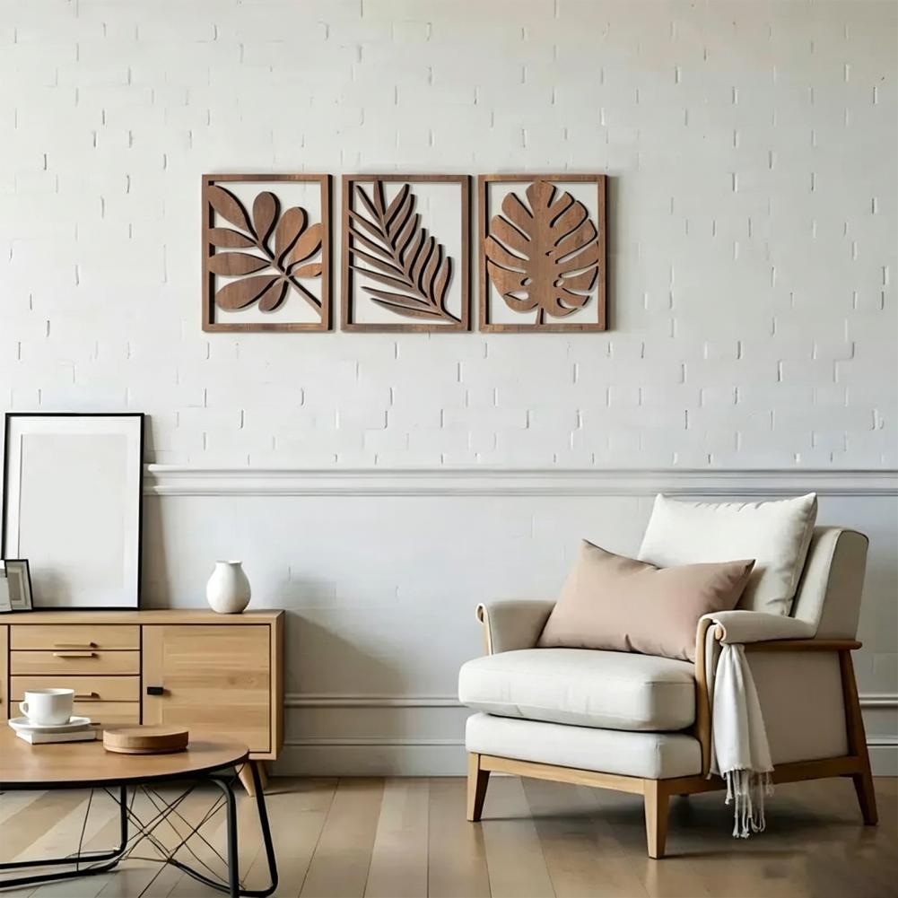 3 Pcs Nordic Style Wood Decor  - Flower Wall Panel avis et prix