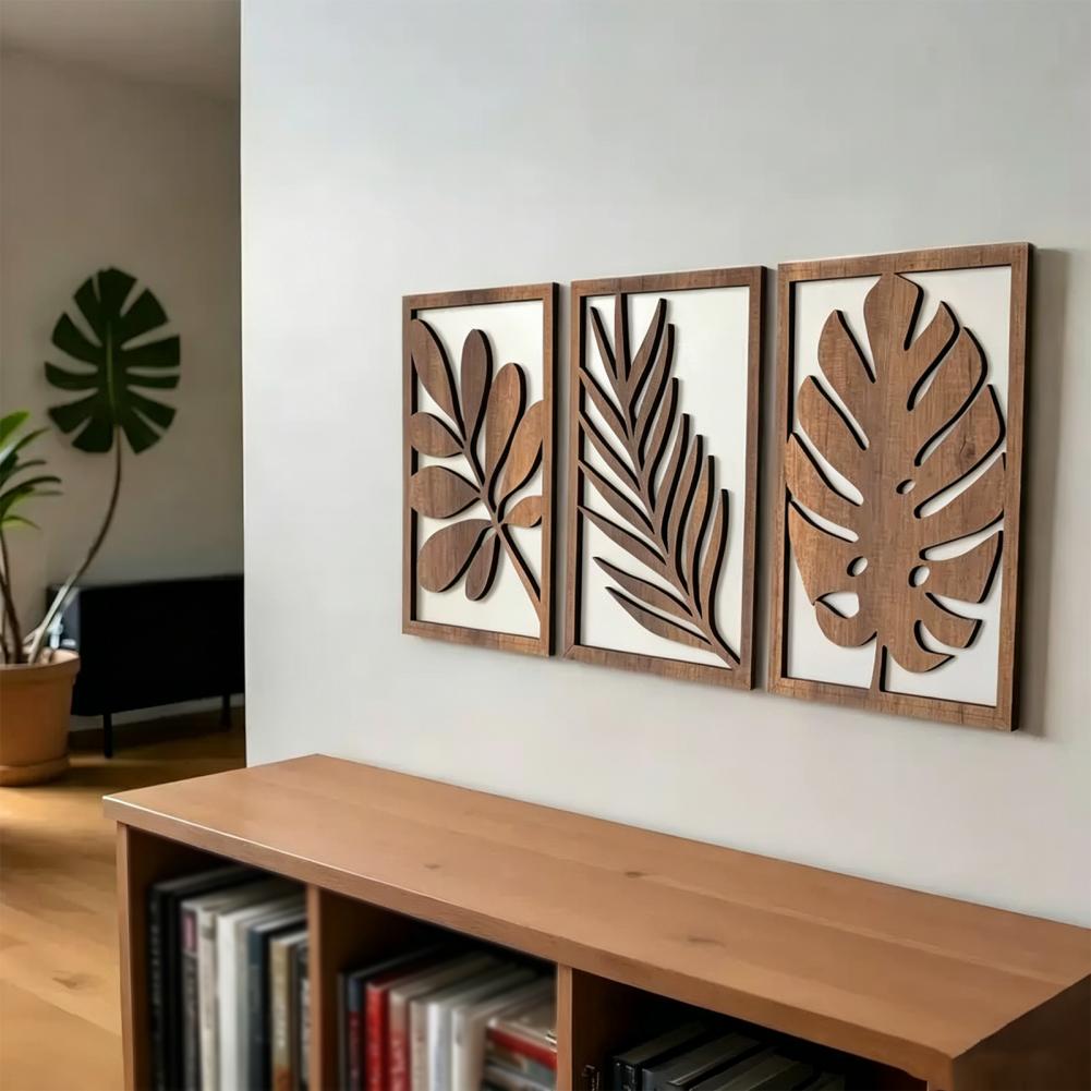 3 Pcs Nordic Style Wood Decor  - Flower Wall Panel avis et prix