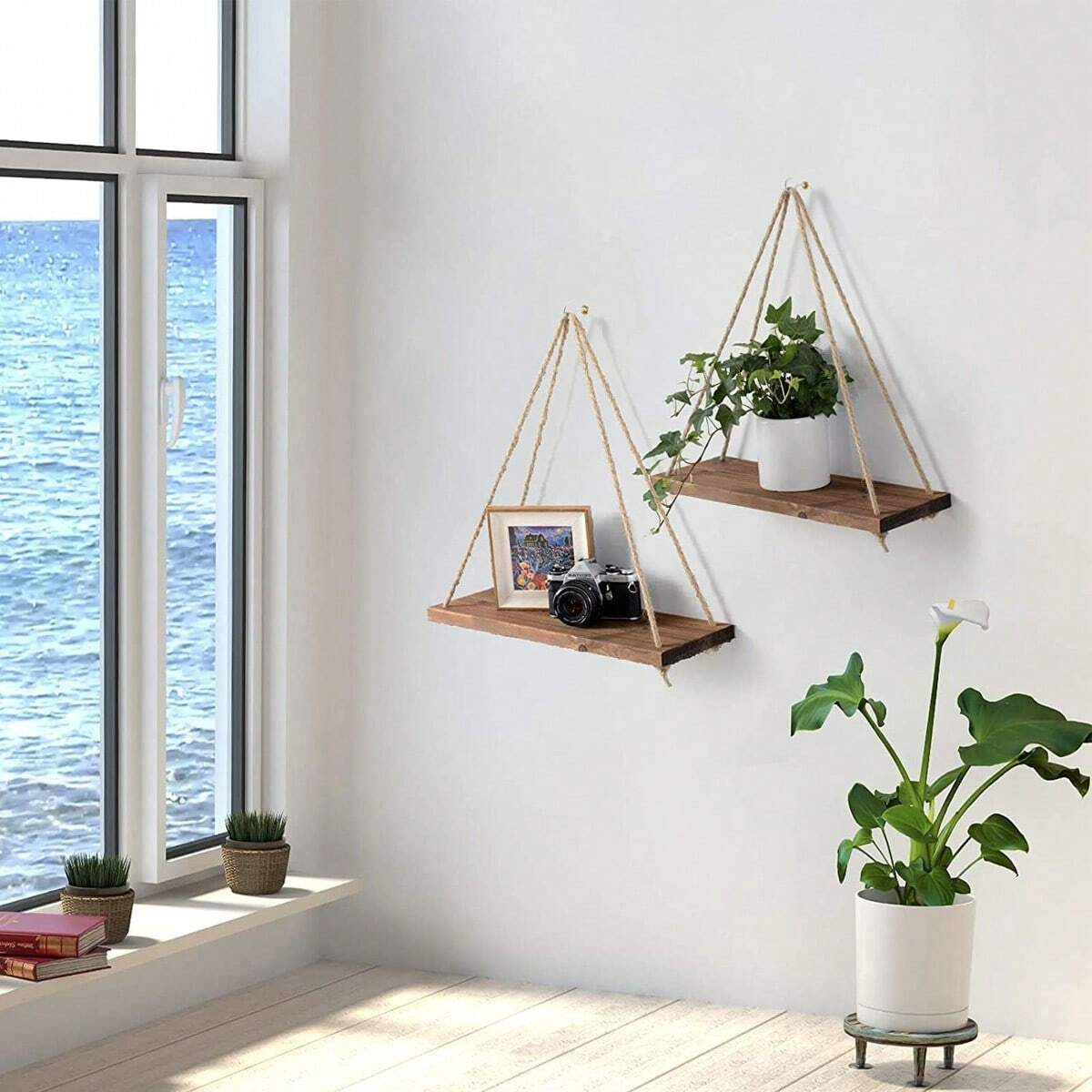 1PC Wooden Swing Hanging Hemp  - Flower Wall Panel avis et prix