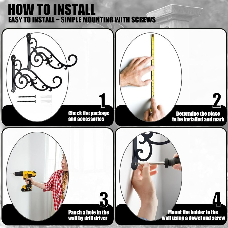 1PC Wall Mounted Bracket Iron  - Flower Wall Panel avis et prix