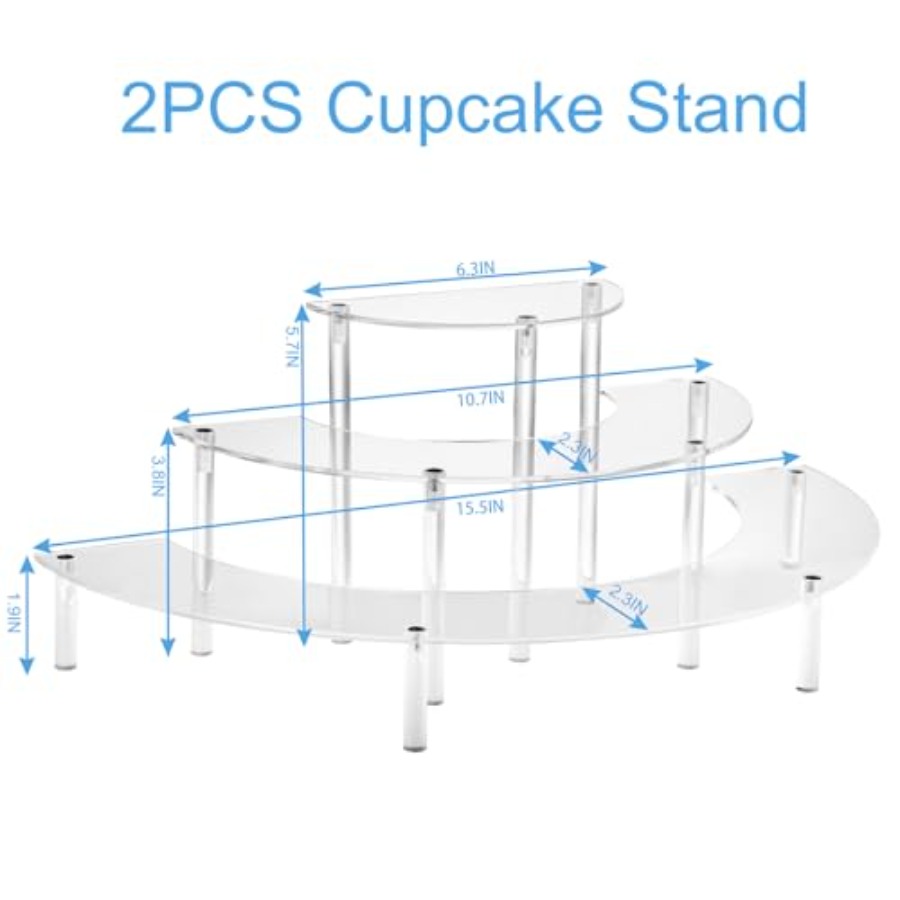 Acrylic Display Risers, 3 Tier - Cupcake Stand Tier avis et prix