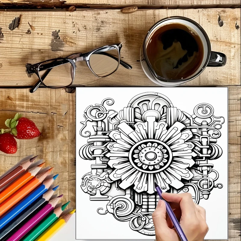 Coloring Book Steampunk Flower - Supply Event avis et prix