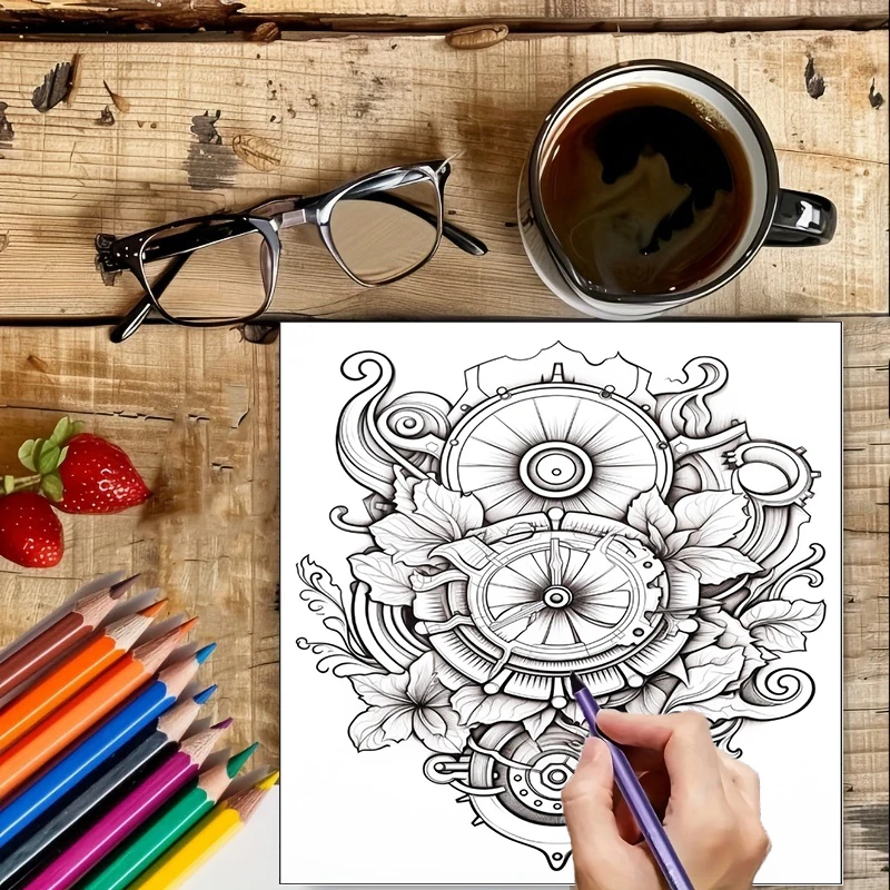 Coloring Book Steampunk Flower - Supply Event avis et prix