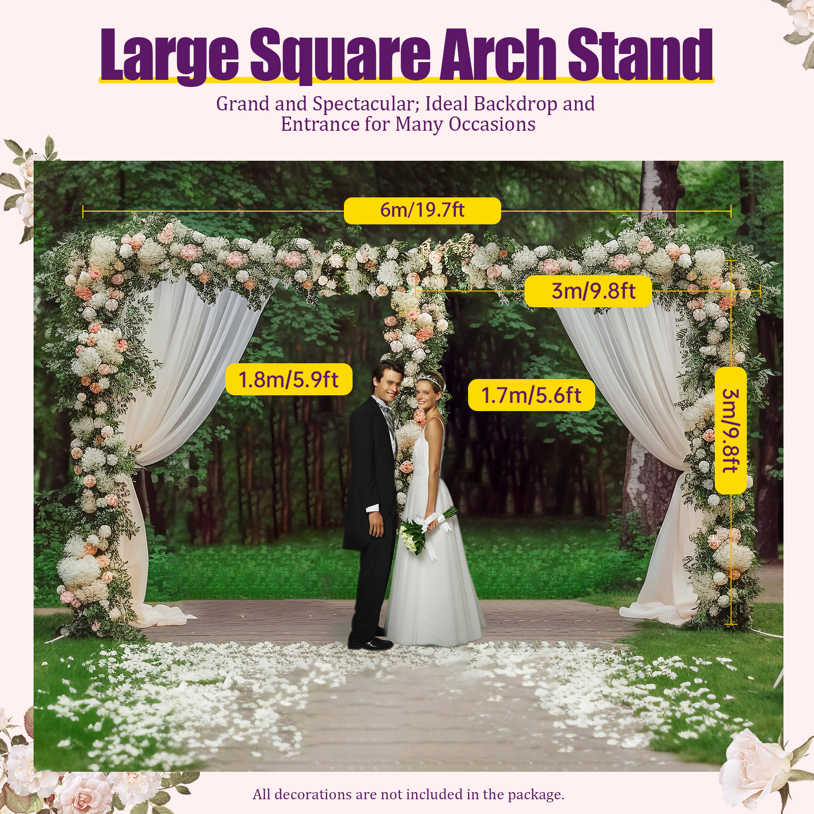 3x6m/10x20ft Metal Wedding Arc - Photo Booth Frame avis et prix