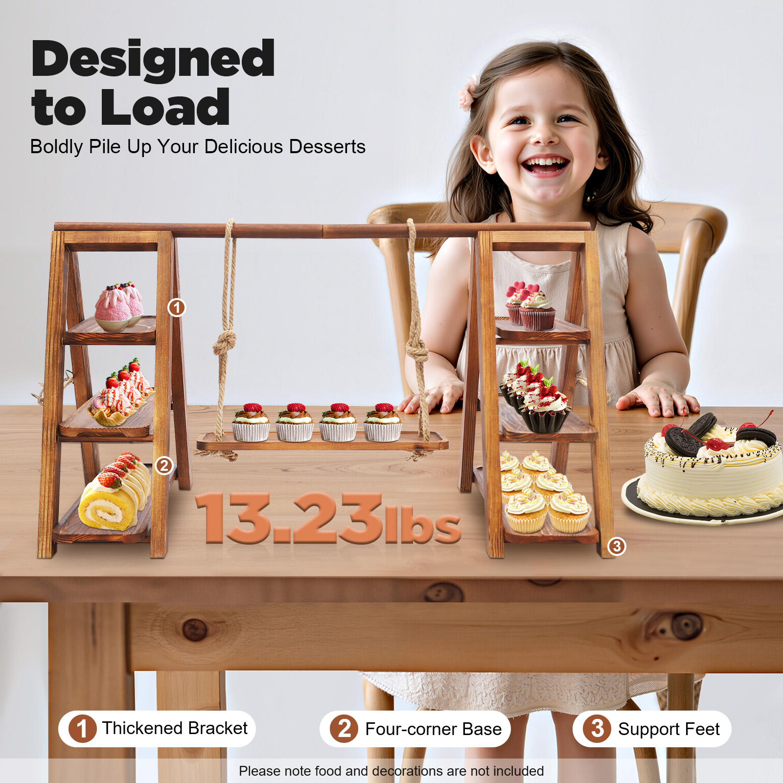 Wooden 3 Tier Cupcake Stand wi - Cupcake Stand Tier avis et prix