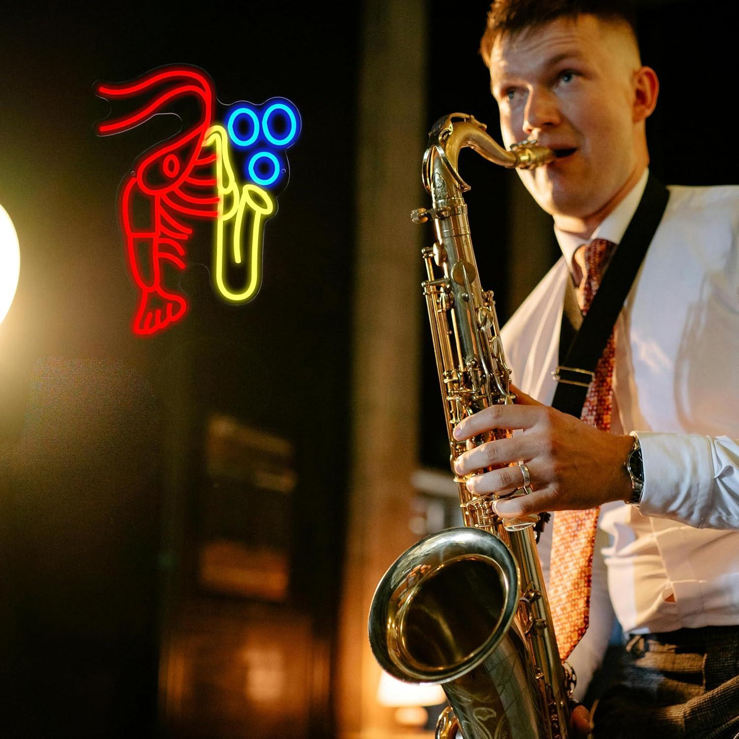 Lobster Saxophone Neon Sign Ja - Neon Sign Party avis et prix