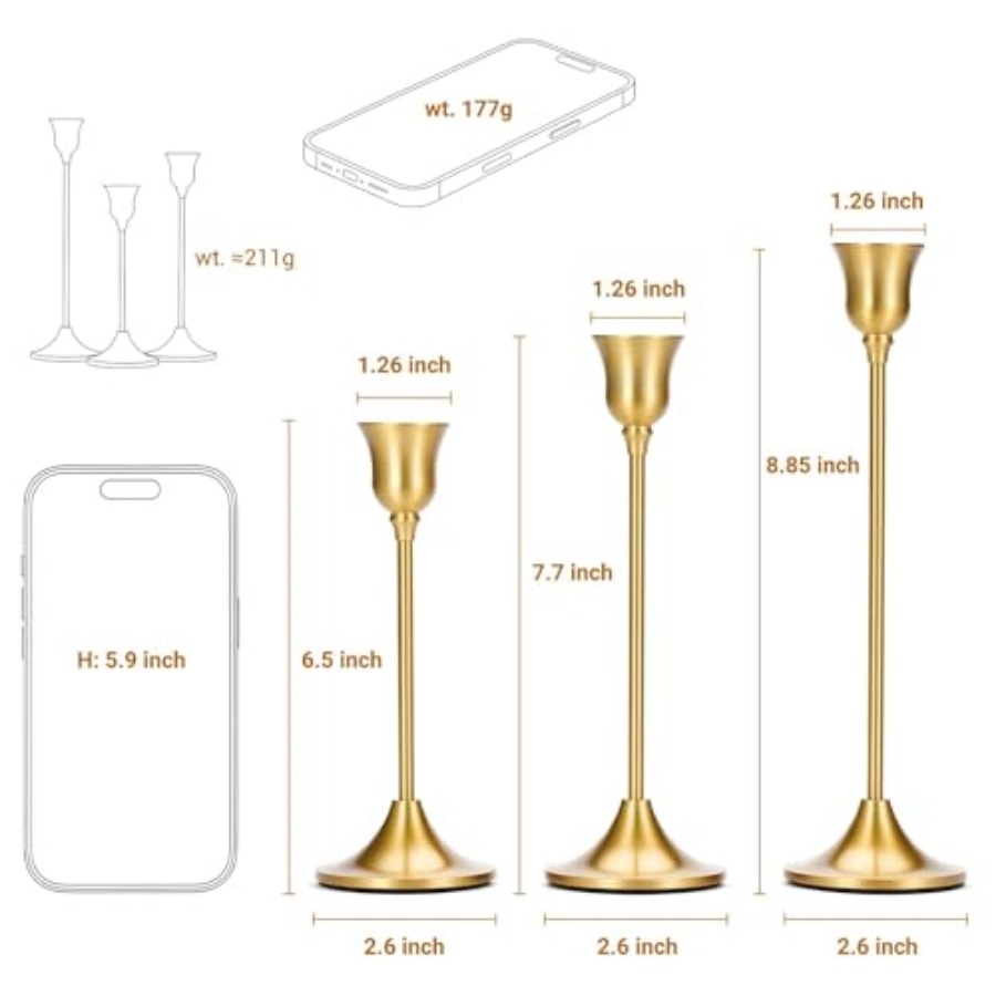 Taper Candle Stick Holder - 3P - Centerpiece Stick avis et prix